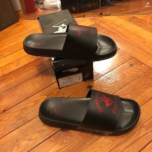 Beverly Hills polo club red/ black slides